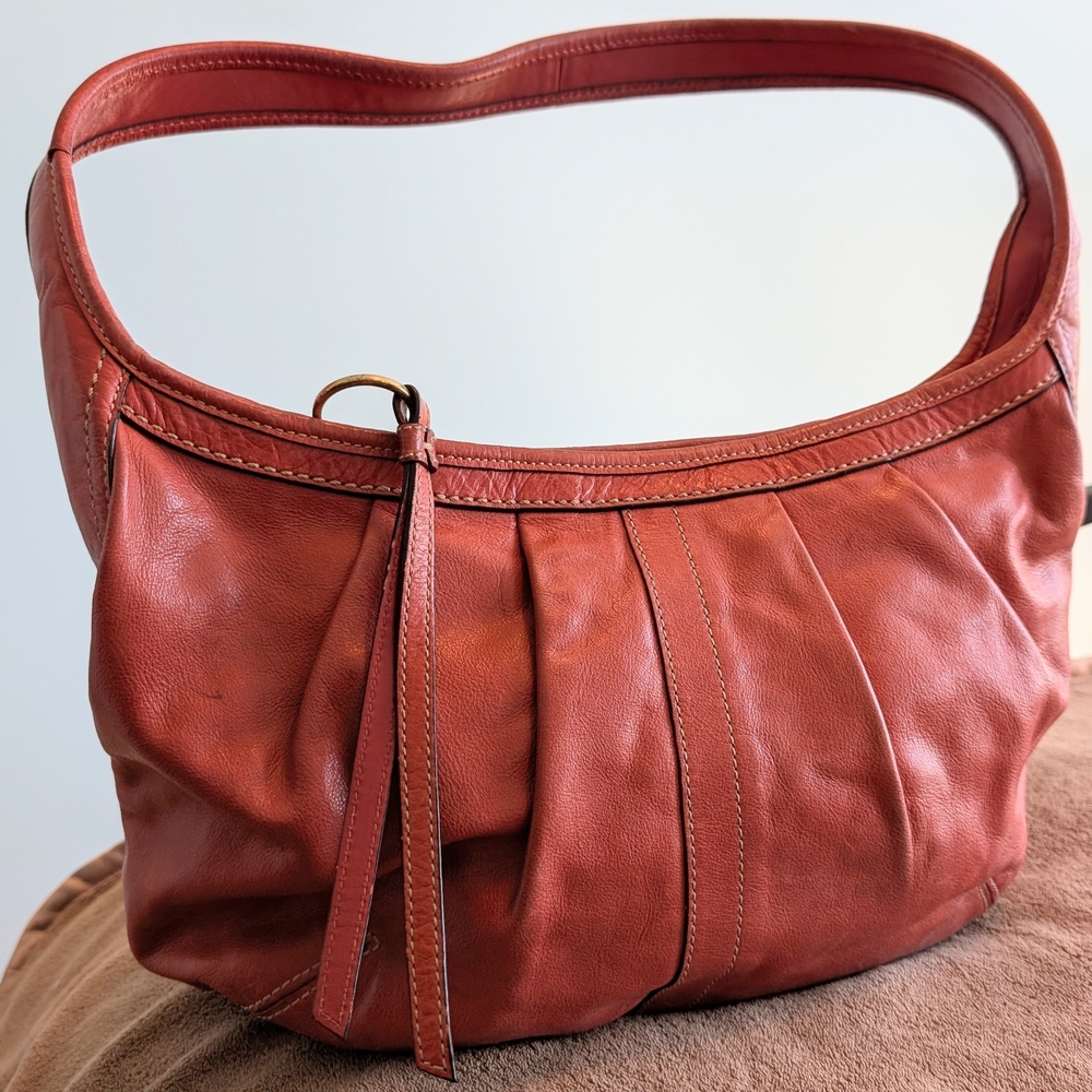 Coach Leather Hobo Bag - Rich Rust